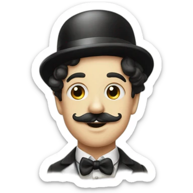 young Charlie Chaplin with moustache sticker