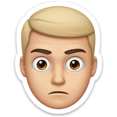 Annoyed face with a smirk ￼ sticker