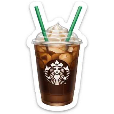 Starbuck ice coffee with ice cubes sticker