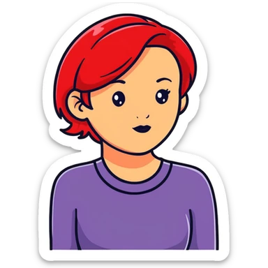beautiful woman with vibrant red hair sticker