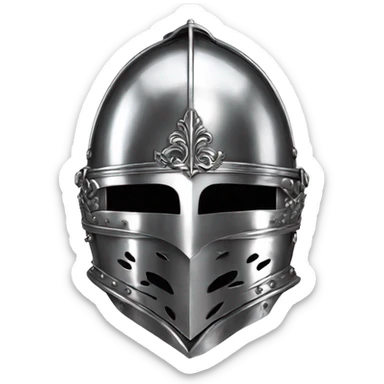 ornate french steel armet helmet chrome sticker