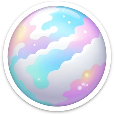 Pastel white divine shiny sparkly glorious glowing celestial cloudy marble ball sticker