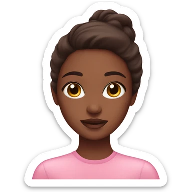 brunette girl doing pink skincare sticker