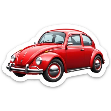 Red Volkswagen Beetle  sticker