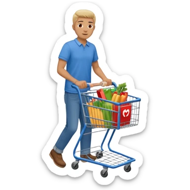 man-with-a-shopping-cart-full-body sticker