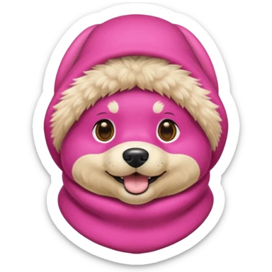 Dog in Pink balaklava sticker