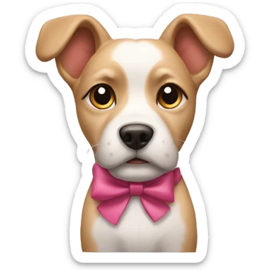 Dog with bows sticker