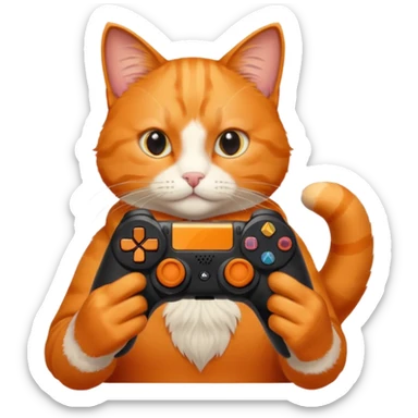 orange cat homme-avec-manette-ps4 sticker