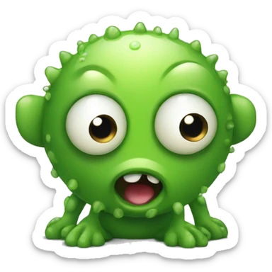 little green monster, small with a round head and big round eyes sticker