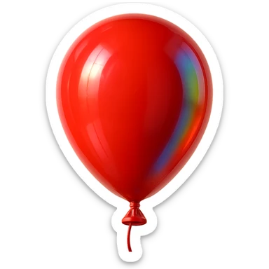 red balloon emoji, simple and shiny sticker