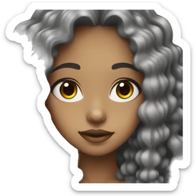 aesthetic white puertorican girl with dark curly hair sticker