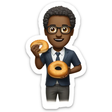 Bagel man stealing vibes with glasses sticker