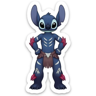 Meloetta-Venom-Stitch-Zekrom-fusion, full body, tribal markings  sticker