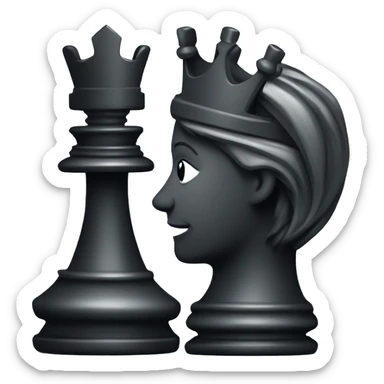 Chess Piece Icons – A King, Queen, Knight, or Pawn piece in dark tones for strategic roles. sticker