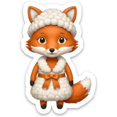 a fox wearing sheep dress sticker