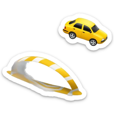 A car being tossed in the air by going over a speed bump too fast. Make the picture focus on the speed bump itself, rather than the car. sticker