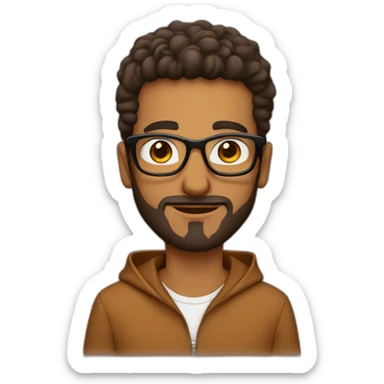 brown-moroccan-person-glasses-hoodie-no-beard sticker