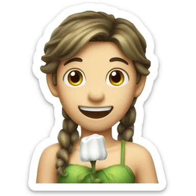 a fairy holding a tooth sticker