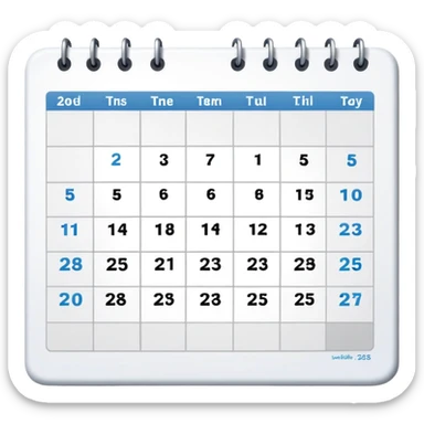 12 month calendar with only 2025 written on it sticker