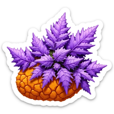 Purple orange THC nug  sticker