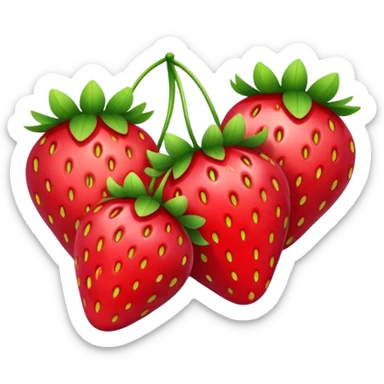 three strawberry tanghulu sticker