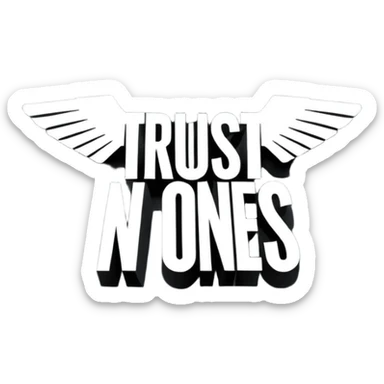 trust no one x-files inspired lettering sticker