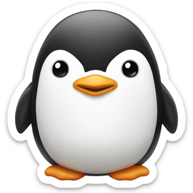 A cute fat penguin sticker