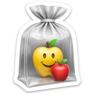 3D render of Evidence Bag inside a clear plastic evidence bag, sterile lighting, forensic crime scene aesthetic, plastic reflection, Apple emoji style, isolated on white background --v 6.0 sticker