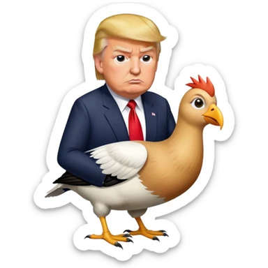 Donald trump pooping on a bird sticker
