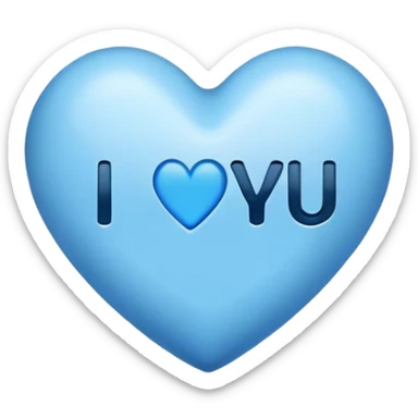 Blue heart with the words I Love You Ry in the middle  sticker