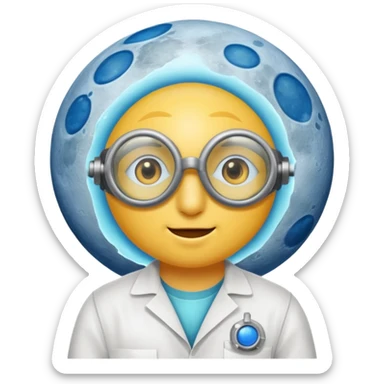 moon with lab goggles after potion blast sticker