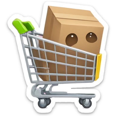 shopping cart with boxies sticker