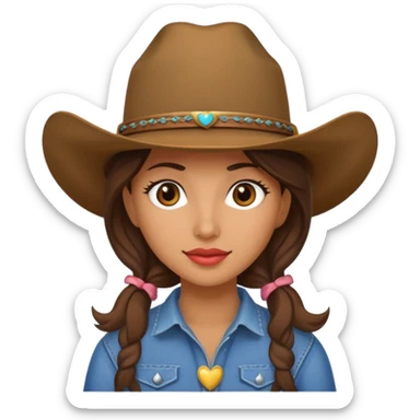 Heart eyes cowgirl sticker