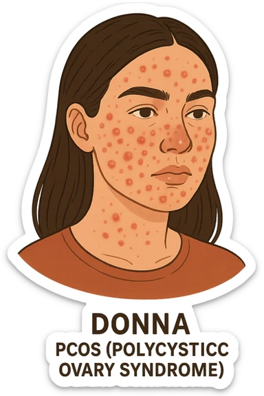dONNA CON PCOS CON ACNE INFIAMMATA sticker