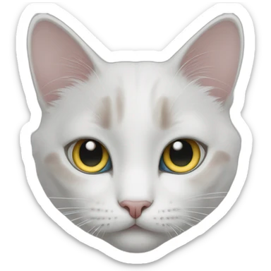White cat has different colored eyes sticker
