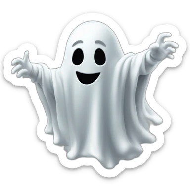 ghost blasting out of a wall and ejecting a spray of greyish white milky substance from lower torso in all directions sticker