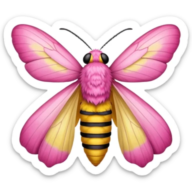 Can you generate a Dryocampa rubicunda a.k.a Rosy maple moth emoji sticker
