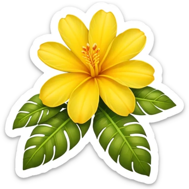 tropical flower yellow sticker