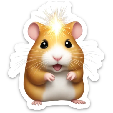 Christmas hamster with sparkler sticker