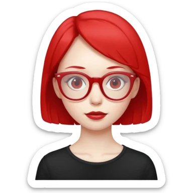 Una niña rara con anteojos rojos extra delgada y fea sticker