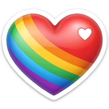 a heart but with the pride flage colors sticker