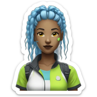 cyberpunk girl in tennis uniform sticker