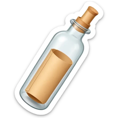 glass bottle with a paper message inside like in movie  sticker