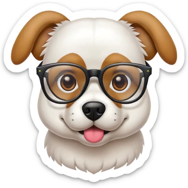 Dog with glasses  sticker