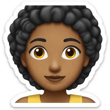 Mujer morena pelo negro liso sticker