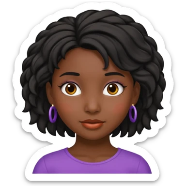 hispanic children girl with black playful hairstyle  sticker