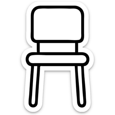 A basic chair, furniture item for sitting sticker