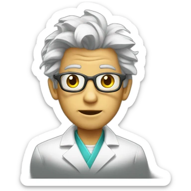 labcoat mad scientist brainstorm sticker