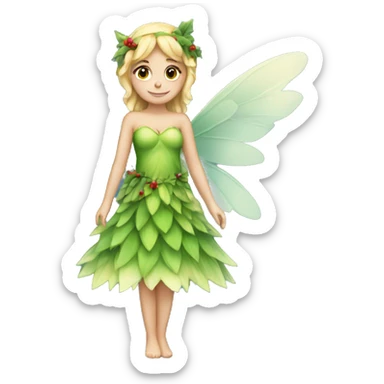 caucasian christmas fairy with wings sticker