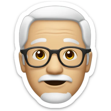 grand father Indonesia white hair with glasses hair sticker